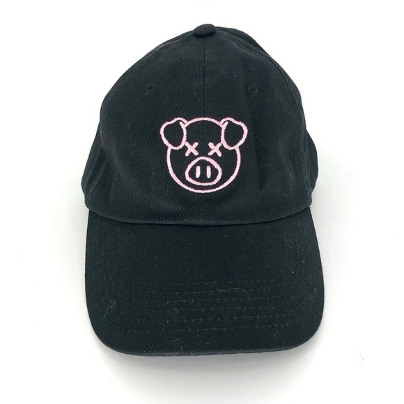 Shane Dawson Pig Hat Merch Logo Dad Hat Cap Black Pink Adjustable - Picture 2 of 7